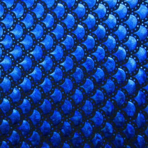  Royal/Black Holographic Dot Mermaid Metallic Foil on Nylon Spandex