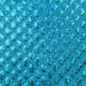  Turquoise Holographic Foil Dot Mermaid on Nylon Spandex