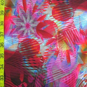 Multi-Colored Modern Stained Print on Polyester Spandex
