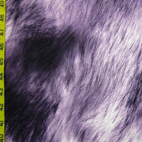 Black/Purple/White Animal Fur Print on Polyester Spandex