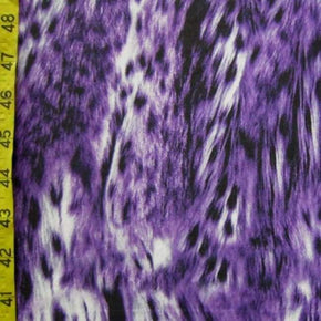 Dark Purple/White/Black Animal Fur Print on Polyester Spandex