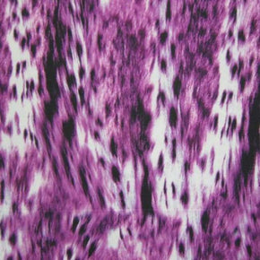 Light Purple/White/Black Animal Fur Print on Polyester Spandex