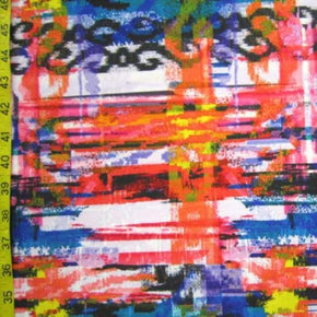 Multi-Colored Chains & Stripes painting Print on Polyester Spandex