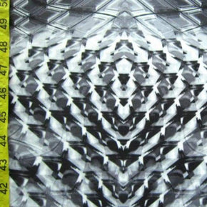 Silver/Black Geometric 3D Print on Polyester Spandex