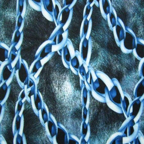 Blue Chain Necklace on Polyester Spandex