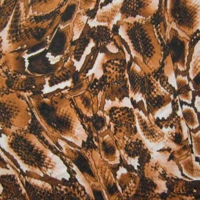 Orange/Black/White Snakeskin Print on Polyester Spandex