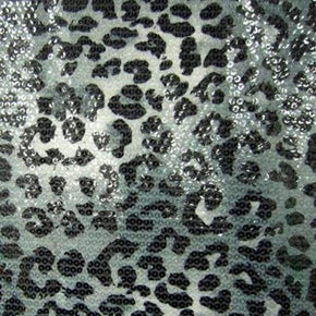  Clear Leopard Sequins on Polyester Spandex
