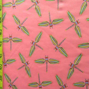  Pink Dragonflies Print on Polyester Spandex
