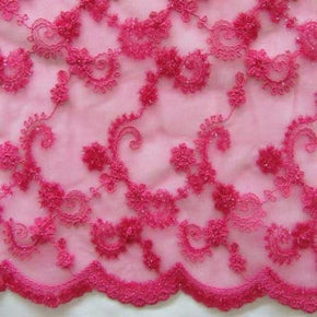  Fuchsia Embroidery on Tulle