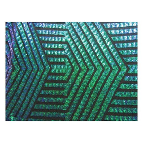  Green/Pearl Fancy Aztec 2mm Sequins on Mesh