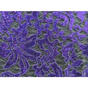 Purple Fancy Clear 3mm Sequin Lace 
