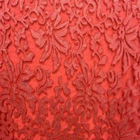  Red Fancy Clear 3mm Sequin Lace 