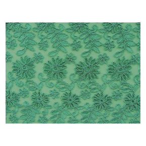  Mint Fancy Embroidery Lace on Polyester Mesh