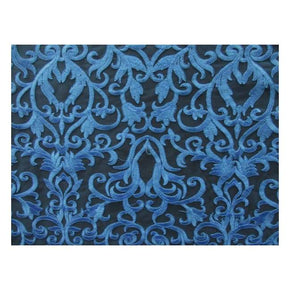  Turquoise Fancy Embroidery with Scalloped Sides on Polyester Mesh