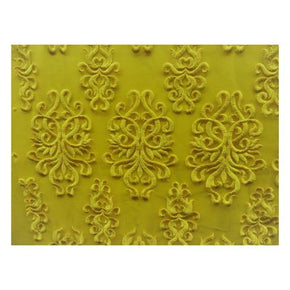 Yellow Fancy Embroidery with Scalloped Sides on Polyester Mesh