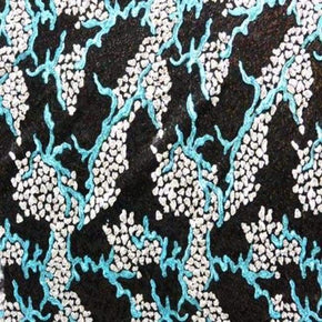  Black/Silver/Blue Shiny Fancy Three-Tone 2mm Sequin on Polyester Mesh