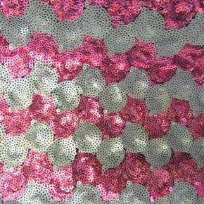  Pink/Gray Fancy Two-Tone Wavy Circles 2mm Sequin on Mesh