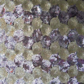  Purple/Gold Fancy Two-Tone Wavy Circles 2mm Sequin on Mesh