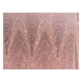  Champagne Fancy Glitter Big Panel on Tulle Mesh