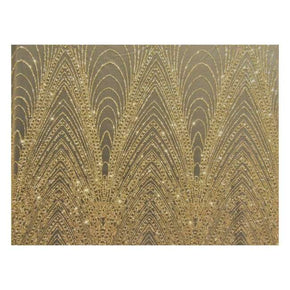  Gold Fancy Glitter Big Panel on Tulle Mesh
