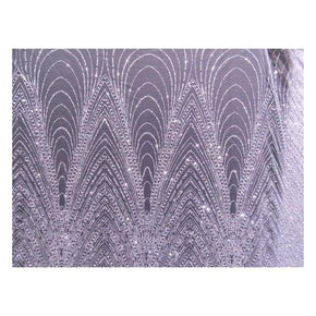  Silver Fancy Glitter Big Panel on Tulle Mesh