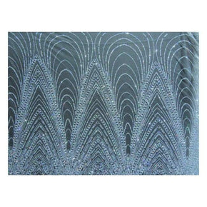  Silver Fancy Glitter Big Panel on Tulle Mesh