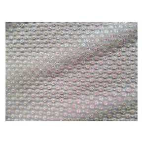  White/Pearl Fancy Glitter Dot Sequin on Polyester Mesh