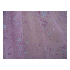  Pink/Silver Fancy Glitter Sequin on Polyester Mesh