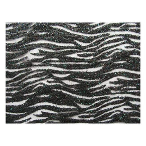  Black/Pearl Fancy Glitter Sequin on Polyester Mesh