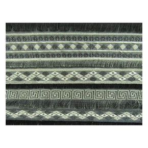  White/Silver/Black Fancy Aztec Embroidered & 2mm Sequin Lace 