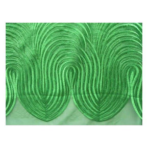  Green Fancy Embroidery & 2mm Sequins on Polyester Mesh