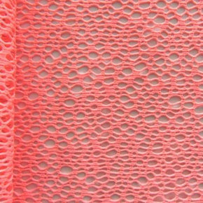  Hot Pink Fancy Mesh on Polyester Spandex