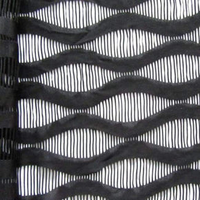  Black Fancy Net on Polyester Spandex