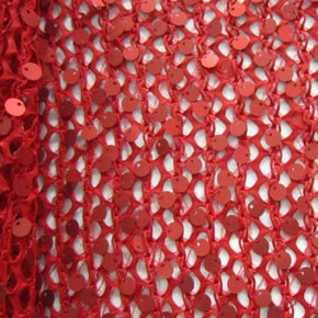  Red Sequins on Fancy Net 