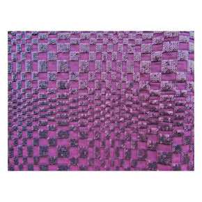  Purple Fancy Embroidery Aztec 2mm Sequins on Polyester Mesh