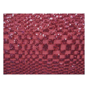  Red Fancy Aztec 2mm Sequins on Polyester Mesh