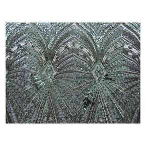  Green Shiny Fancy Sequins on Polyester Mesh