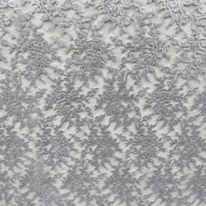  Silver Fancy 5mm Sequins Lace on Polyester Mesh