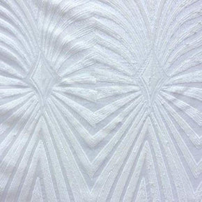  White/White Fancy Small Diamond 3mm Sequins on Mesh