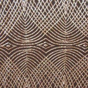  Gold/Black Fancy Spider 2mm Sequins on Polyester Mesh