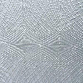  Silver/White Fancy Spider 2mm Sequins on Polyester Mesh