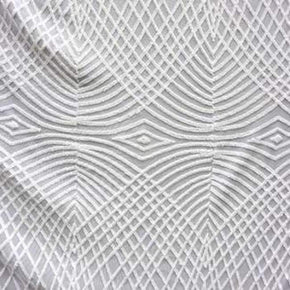  White/White Fancy Spider 2mm Sequins on Polyester Mesh