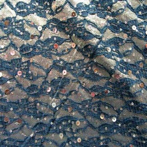  Black/Gold Fancy Clear 3mm Sequin Lace 