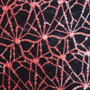  Orange Fancy 5mm Sequins Lace on Mesh