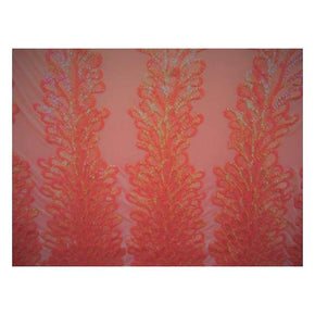  Coral Three Trees Fancy 3mm Sequins on Mesh
