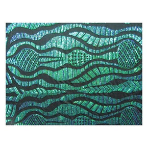  Green/Pearl Fancy Wavy Pearl 2mm Sequins on Polyester Mesh
