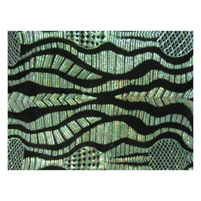  Mint/Pearl Fancy Wavy Pearl 2mm Sequins on Polyester Mesh