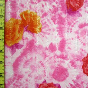  Ash Floral Lurex on Polyester Spandex