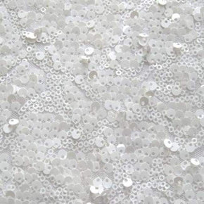  White Matte Shiny Fancy 3mm Sequins on Mesh
