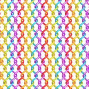 Rainbow Fence Print on Polyester Spandex
